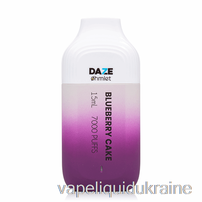 Vape Liquid Ukraine 7 Daze OHMLET 7000 0% Zero Nicotine Disposable Blueberry Cake